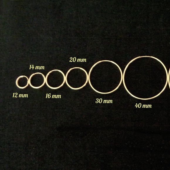 Real Gold Yellow Gold Hoop Earrings 12 mm Small Hoops Pair Stamped 10K - Picture 2 of 4